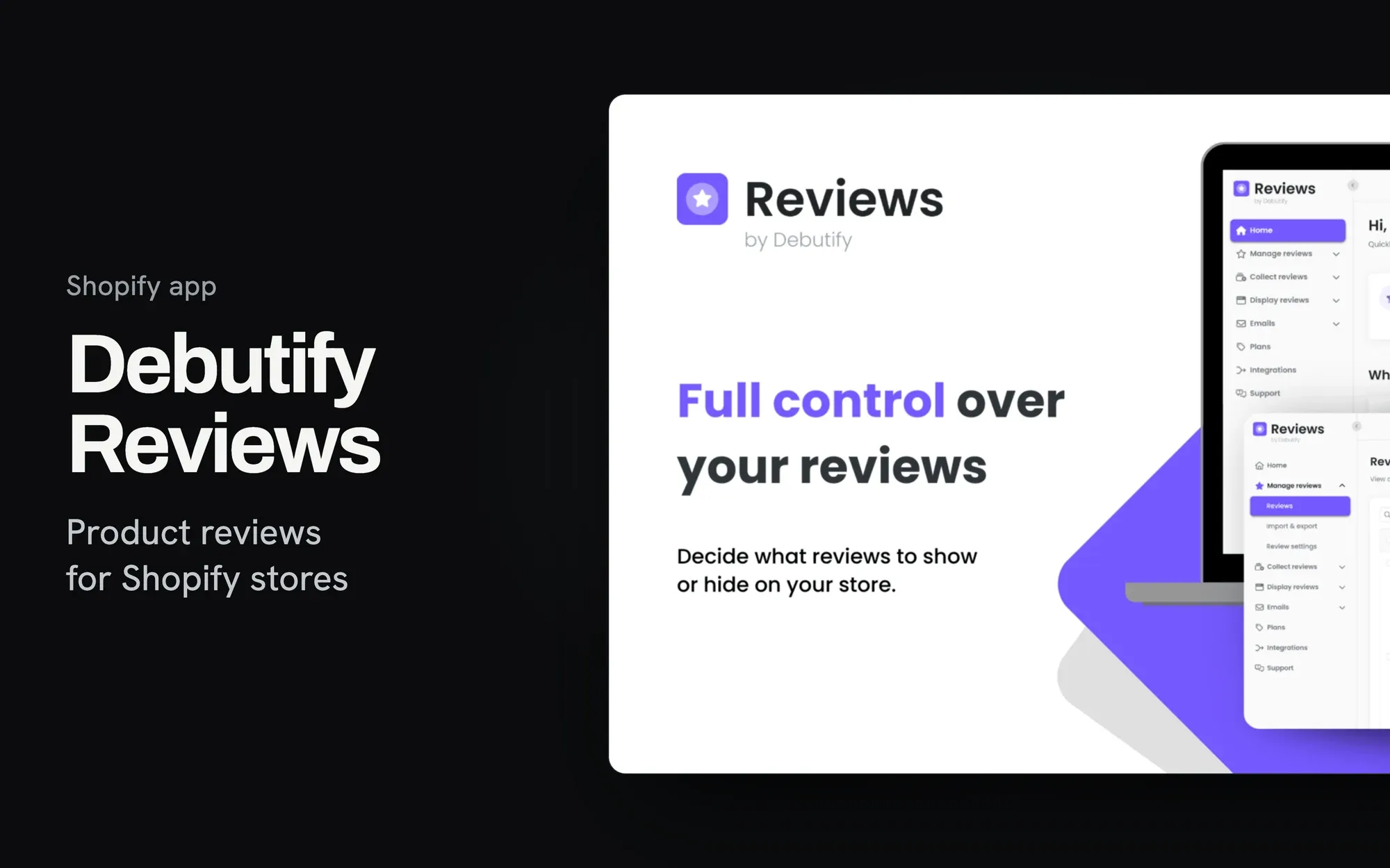 Debutify Reviews — A product reviews app for Shopify merchants, led from architecture through deployment.
